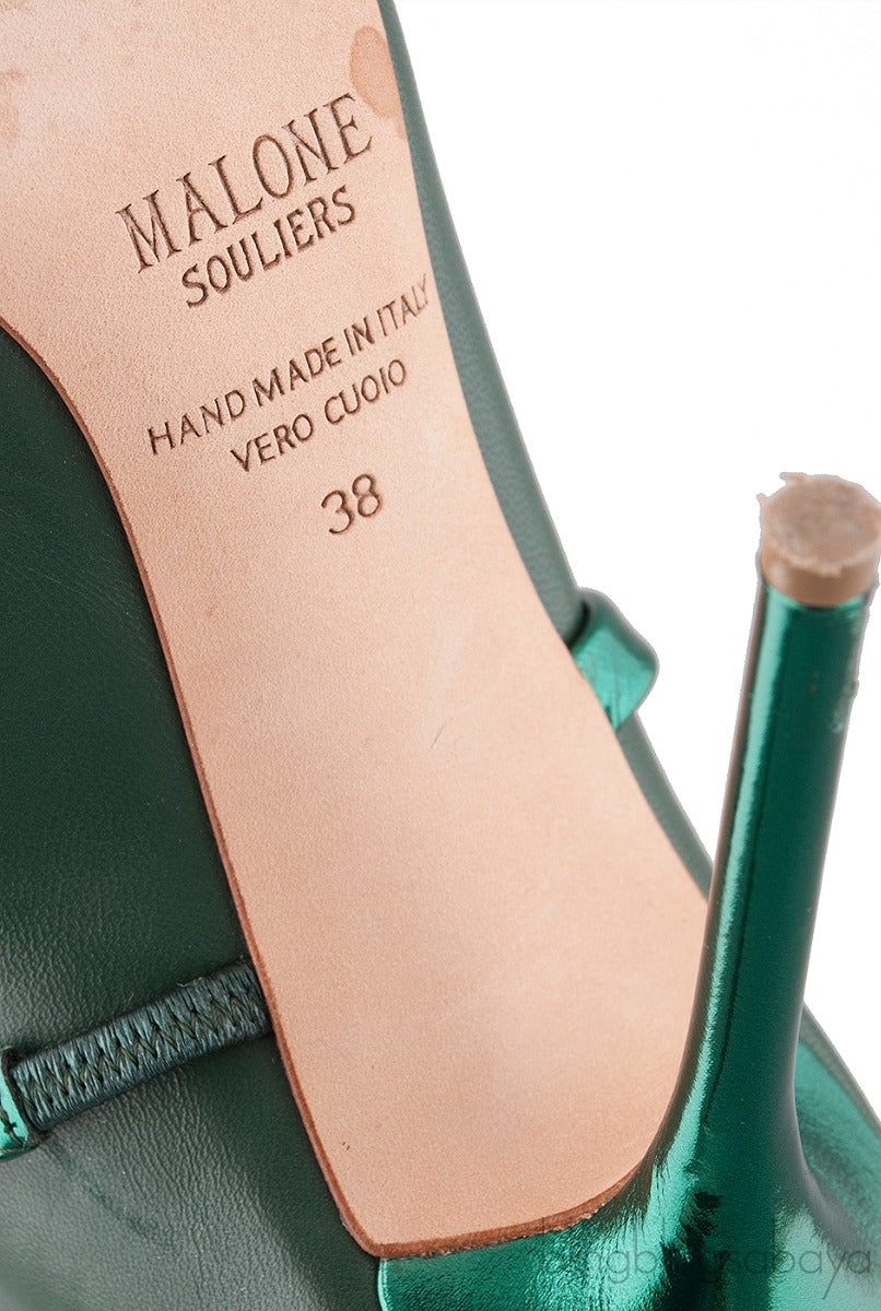 Dark Green Maureen Leather Mules