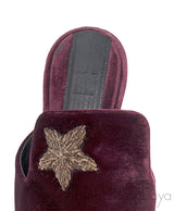 Maroon Stella Velvet Mules