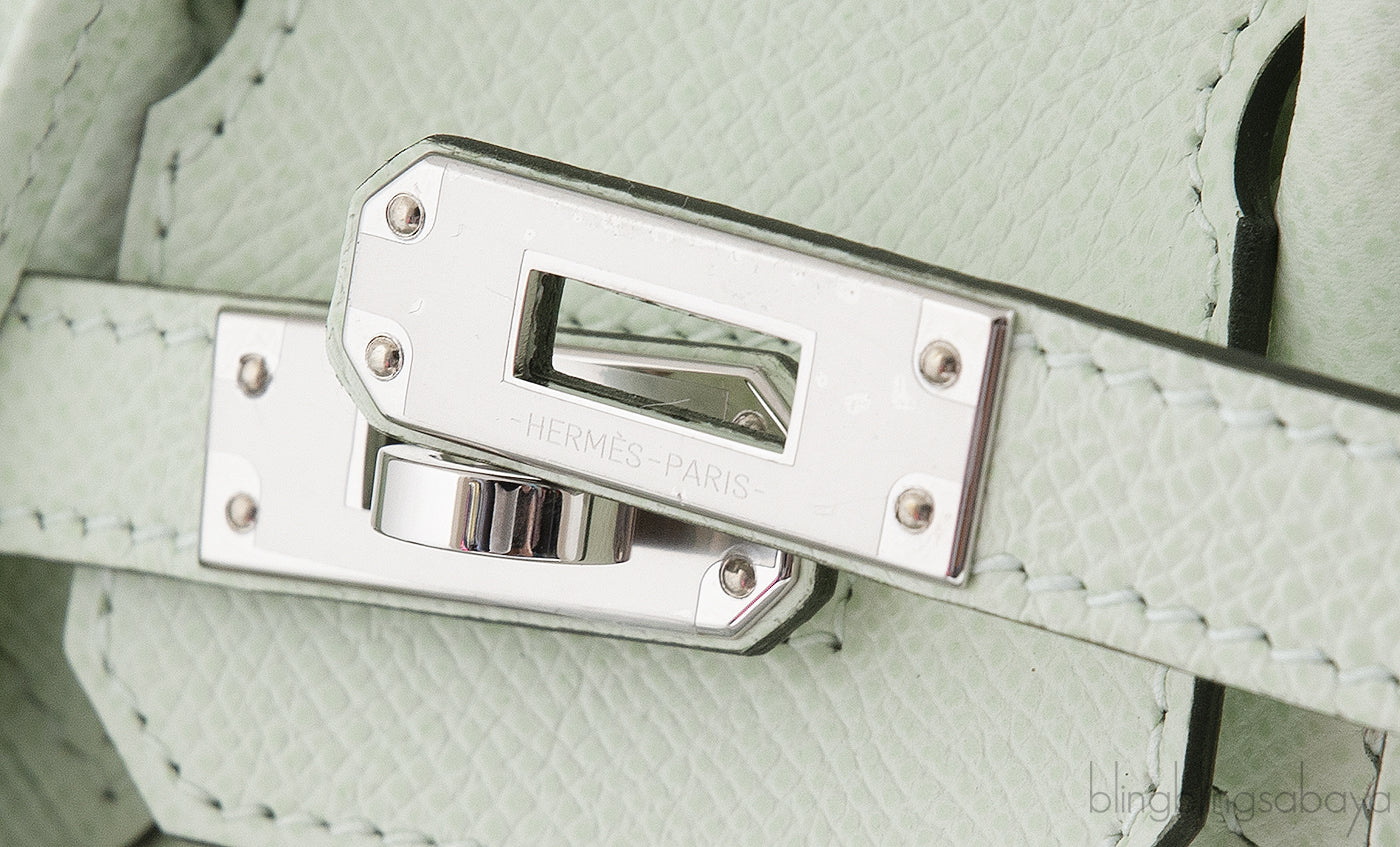 Birkin 25 Sellier Epsom Vert Fizz PHW
