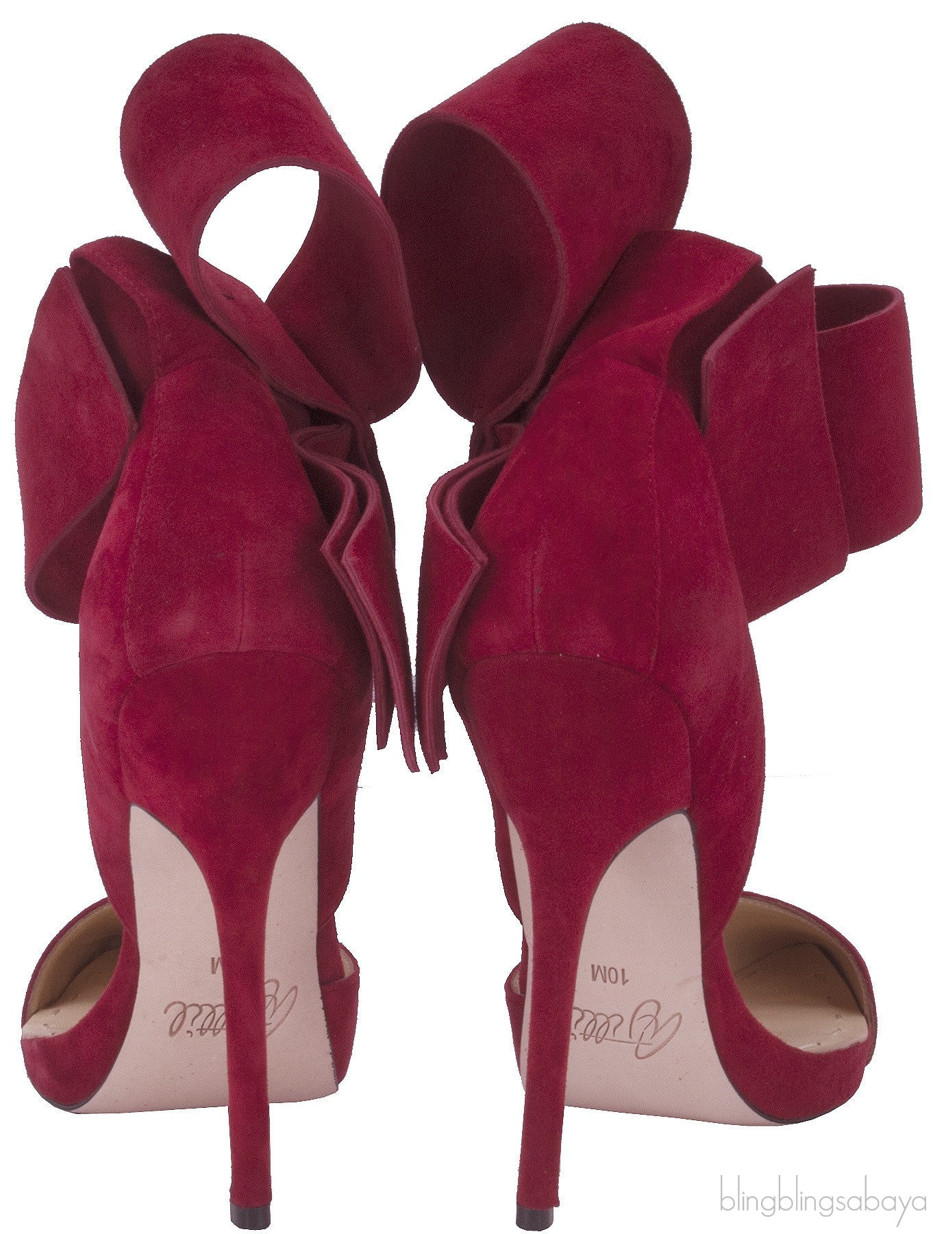 Red Bow Suede Pump