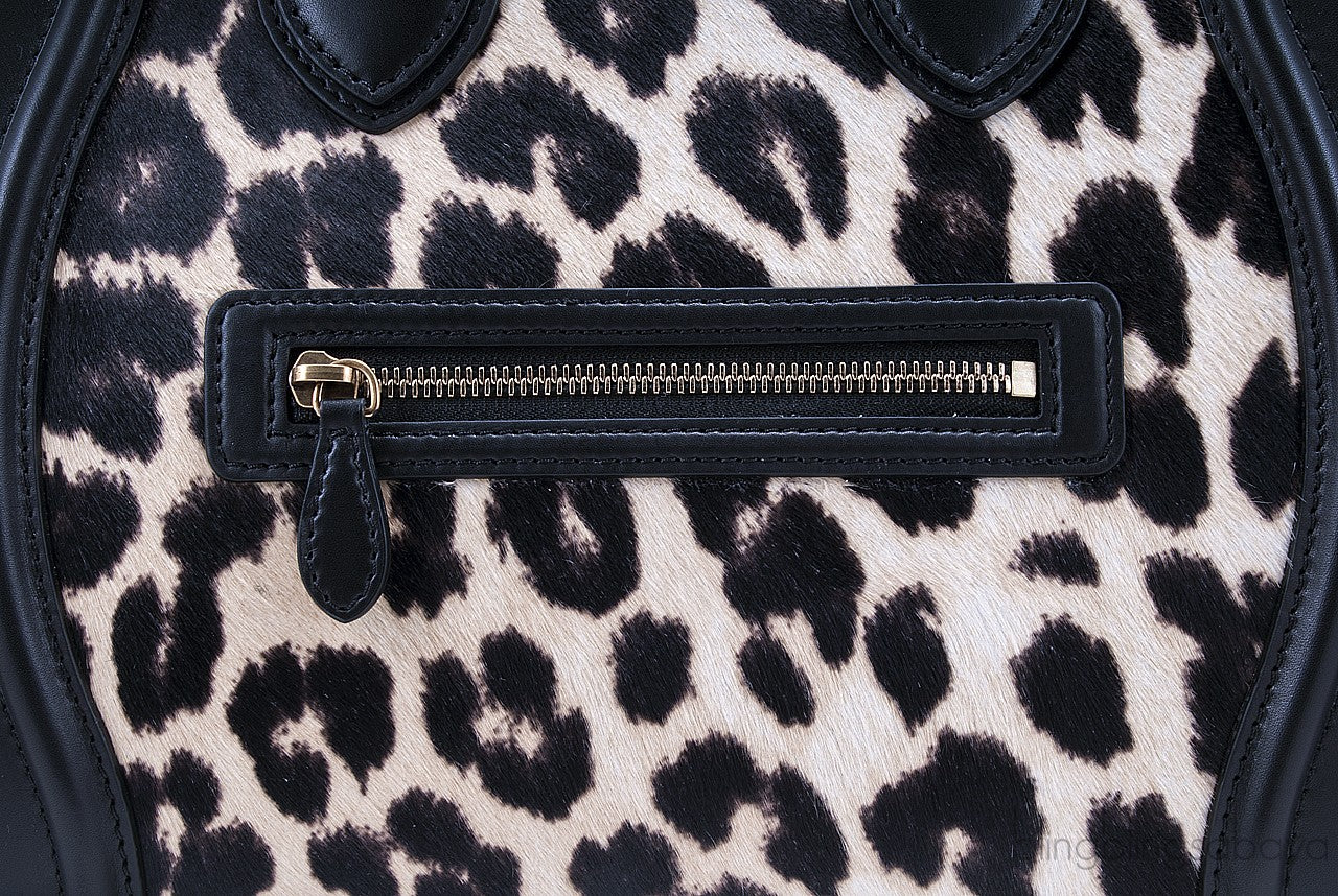 Mini Luggage Leopard Pony Hair