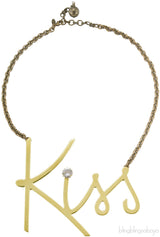 Gold Iconic Kiss Necklace