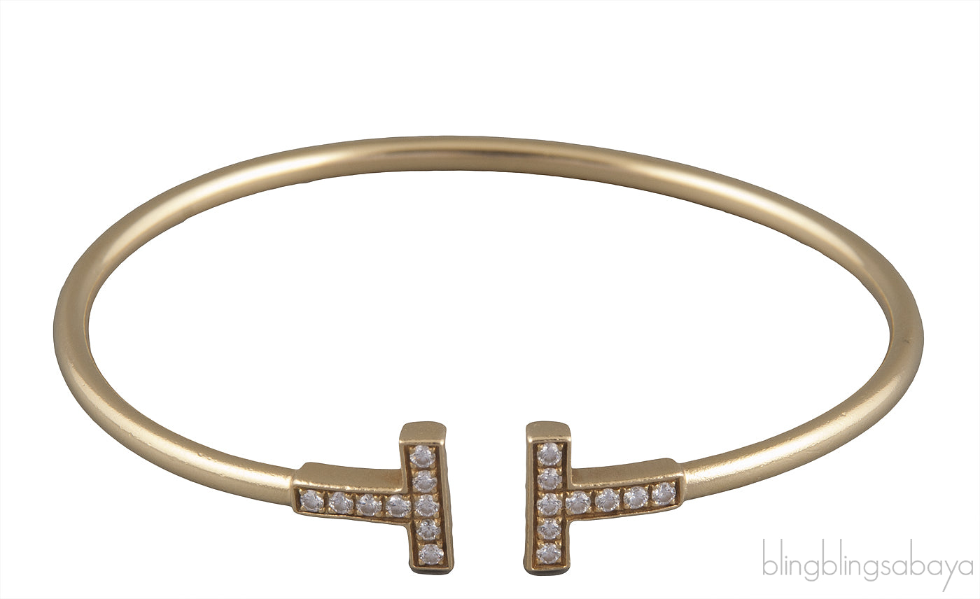 T Diamond Wire Bracelet