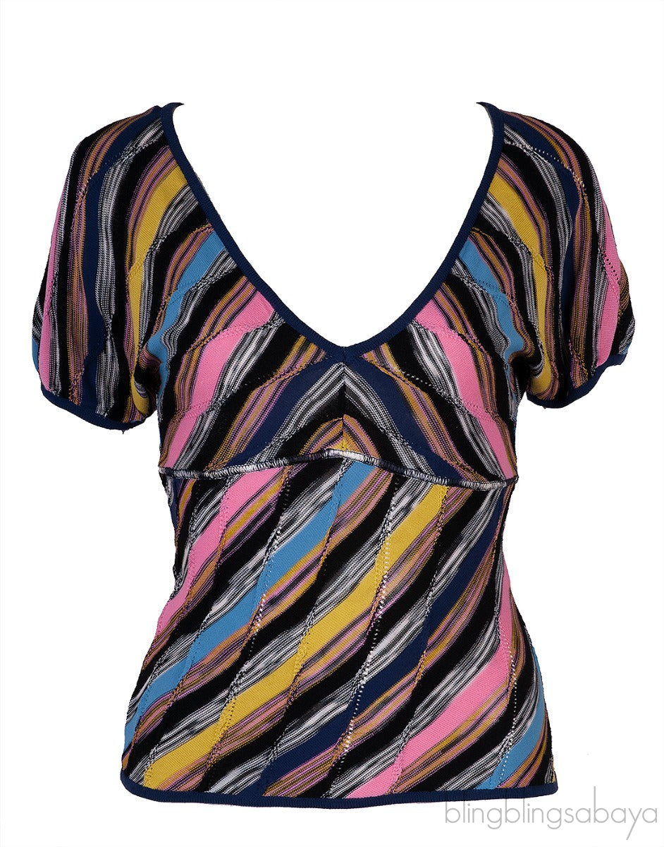 V-neck Multicolored Top