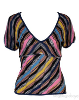 V-neck Multicolored Top
