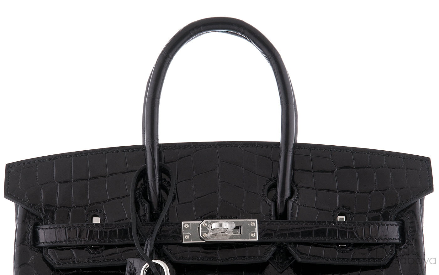 Birkin 25 Black Crocodile PHW