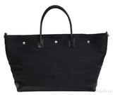 Saint Laurent Black Raffia Rive Gauche Black Oversize Tote