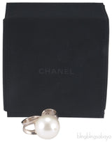 Double Metal Giant Pearl Ring
