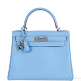 Hermès Kelly 28 Retourne Blue Celeste Mykonos Candy Epsom PHW