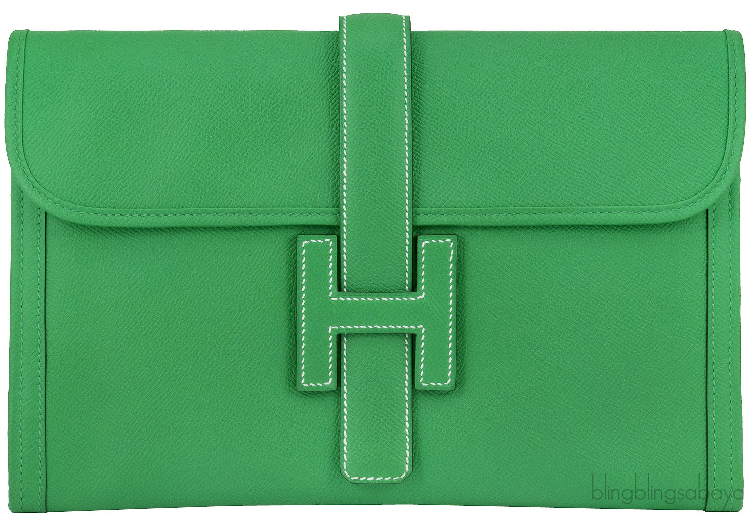 Jige Envelope Bamboo Green Clutch