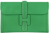 Jige Envelope Bamboo Green Clutch