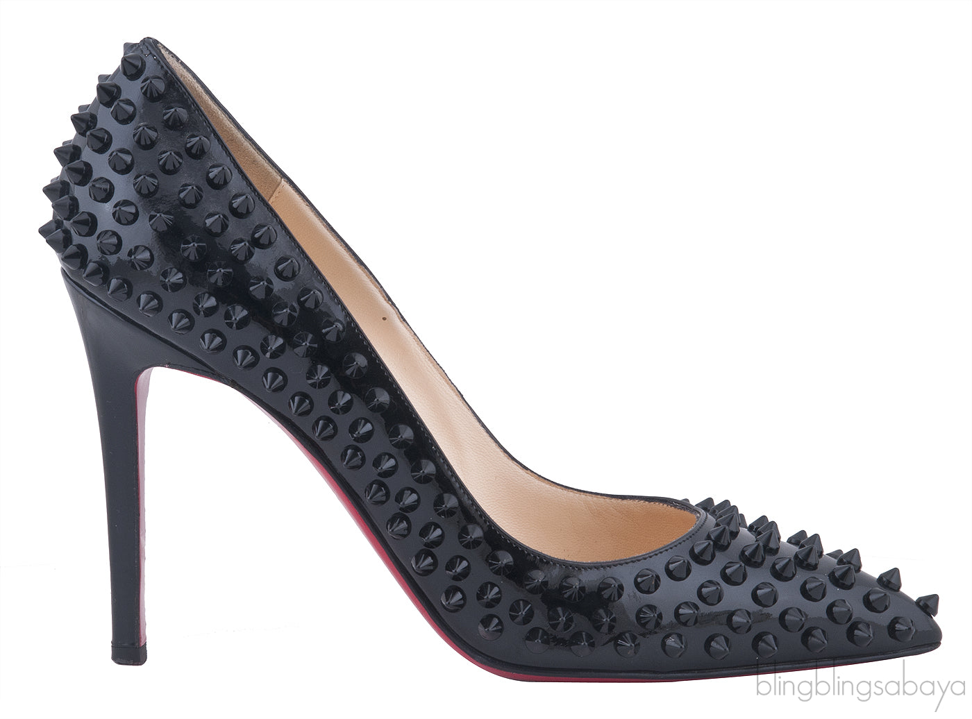Pigalle Spikes Black Patent Pump