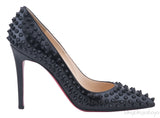 Pigalle Spikes Black Patent Pump