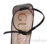 Gucci Black Bee Embellished Crystal Sandals