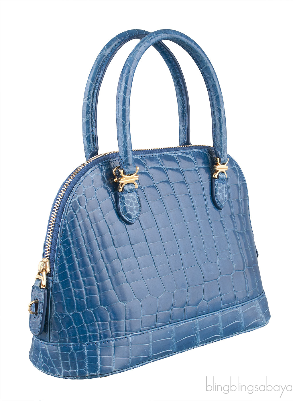 Treasure Chest Blue Crocodile Bag