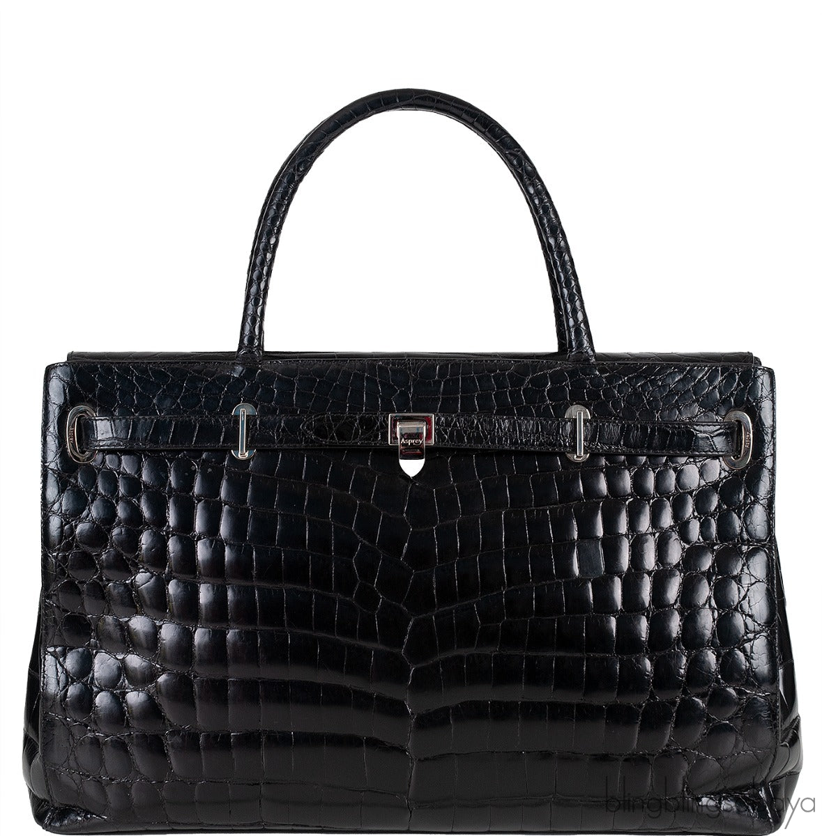 Black Crocodile Darcy Tote
