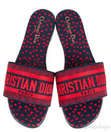 Dway Slide Navy Red Embroidered Slides