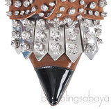 Kiltie Crystal Fringe Vinyl & Leather Point-Toe Heels