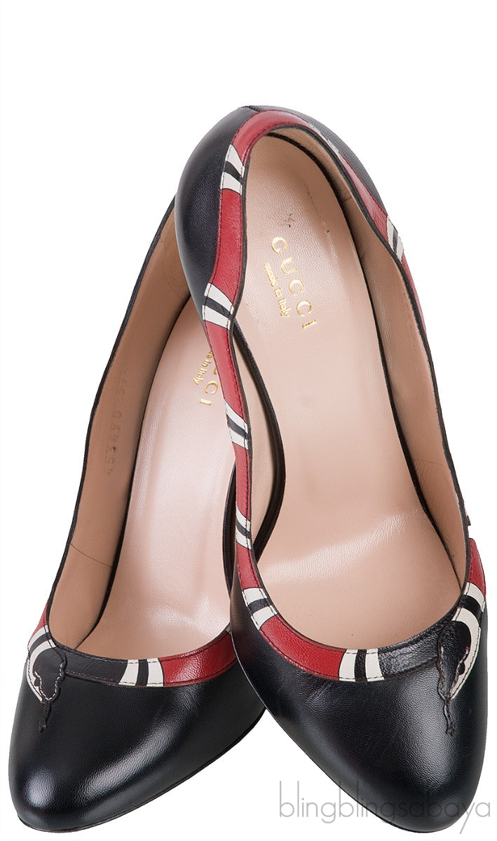 Black Yoko Snake High Heels