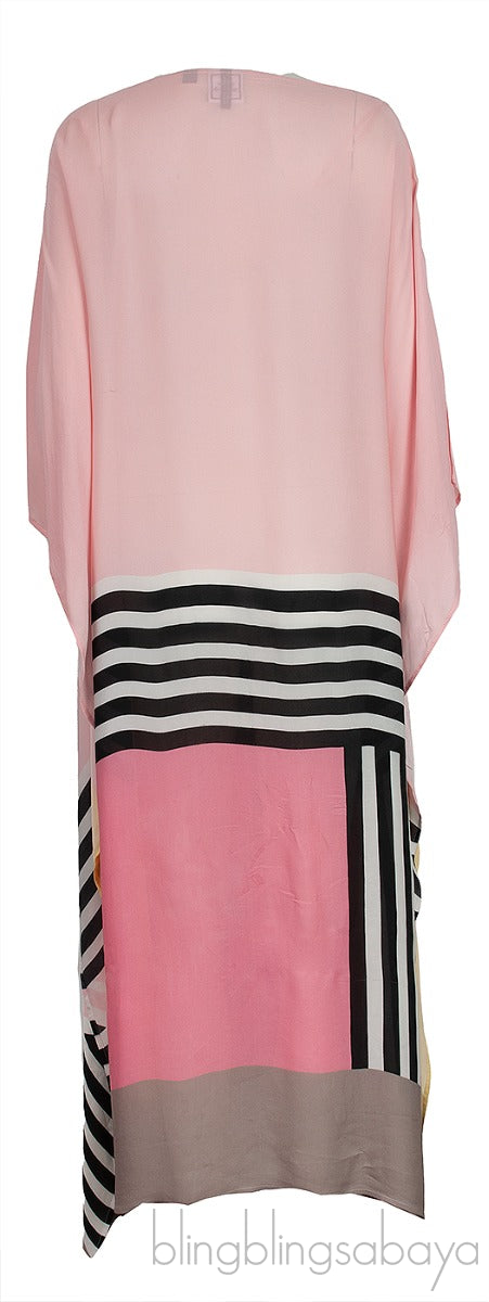 Pink Printed Kaftan Dress