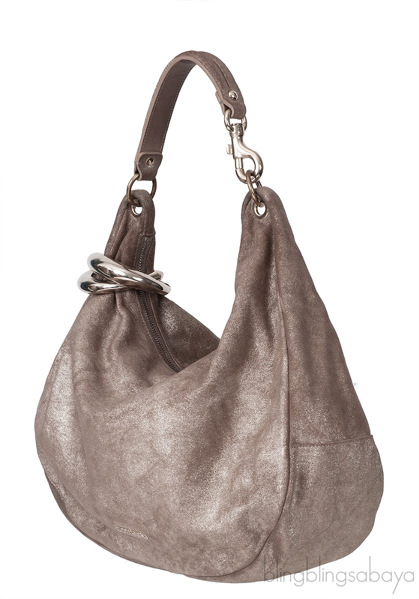 Metallic Brown Hobo Shoulder Bag