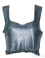 Silver Metal Mesh Crop Top