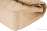 Classic Beige Matte Quilted Flap Bag