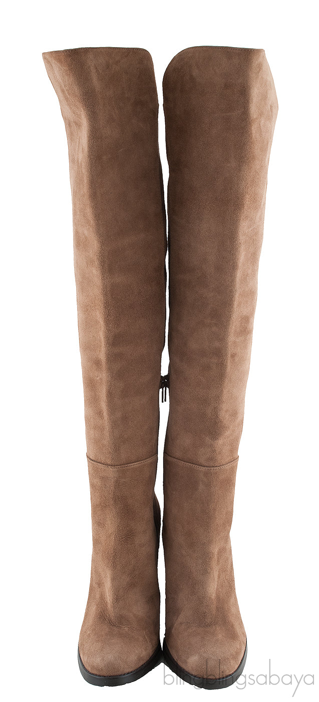 Brown Suede Leather Boots