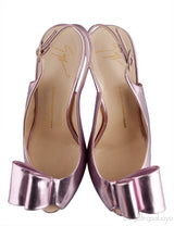 Metallic Pink Slingback Heels
