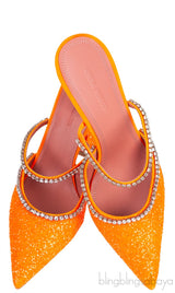 Gilda Crystal -Embellished Orange Glitter Mules