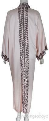Beige Sequin Trim Kimono