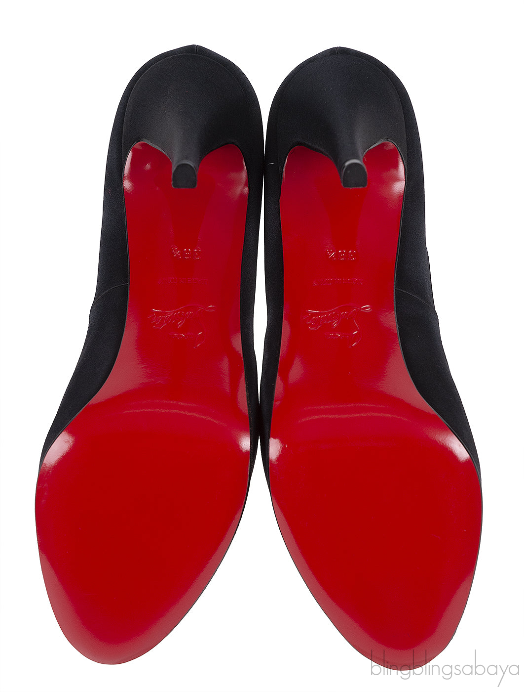 Christian Louboutin Prive Black Satin Peep Toe Pump