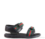 Black Strappy Web Kids Sandals