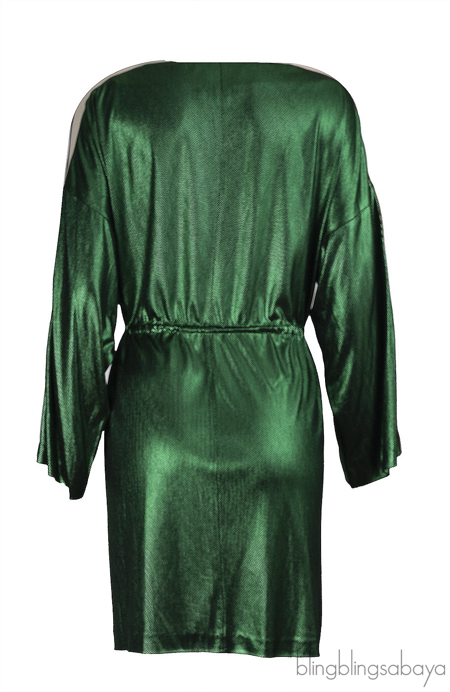 Gucci Green Metallic Bateau Neckline Mini Dress XS