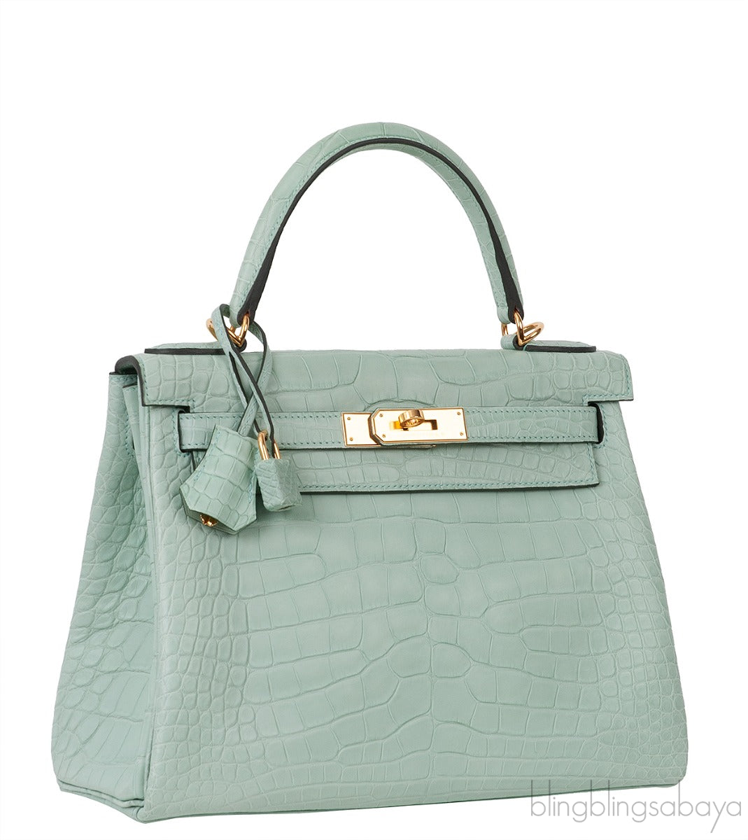Kelly 28 Vert D\'Eau Matte Crocodile GHW