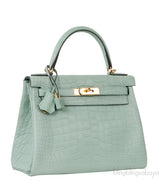 Kelly 28 Vert D\'Eau Matte Crocodile GHW