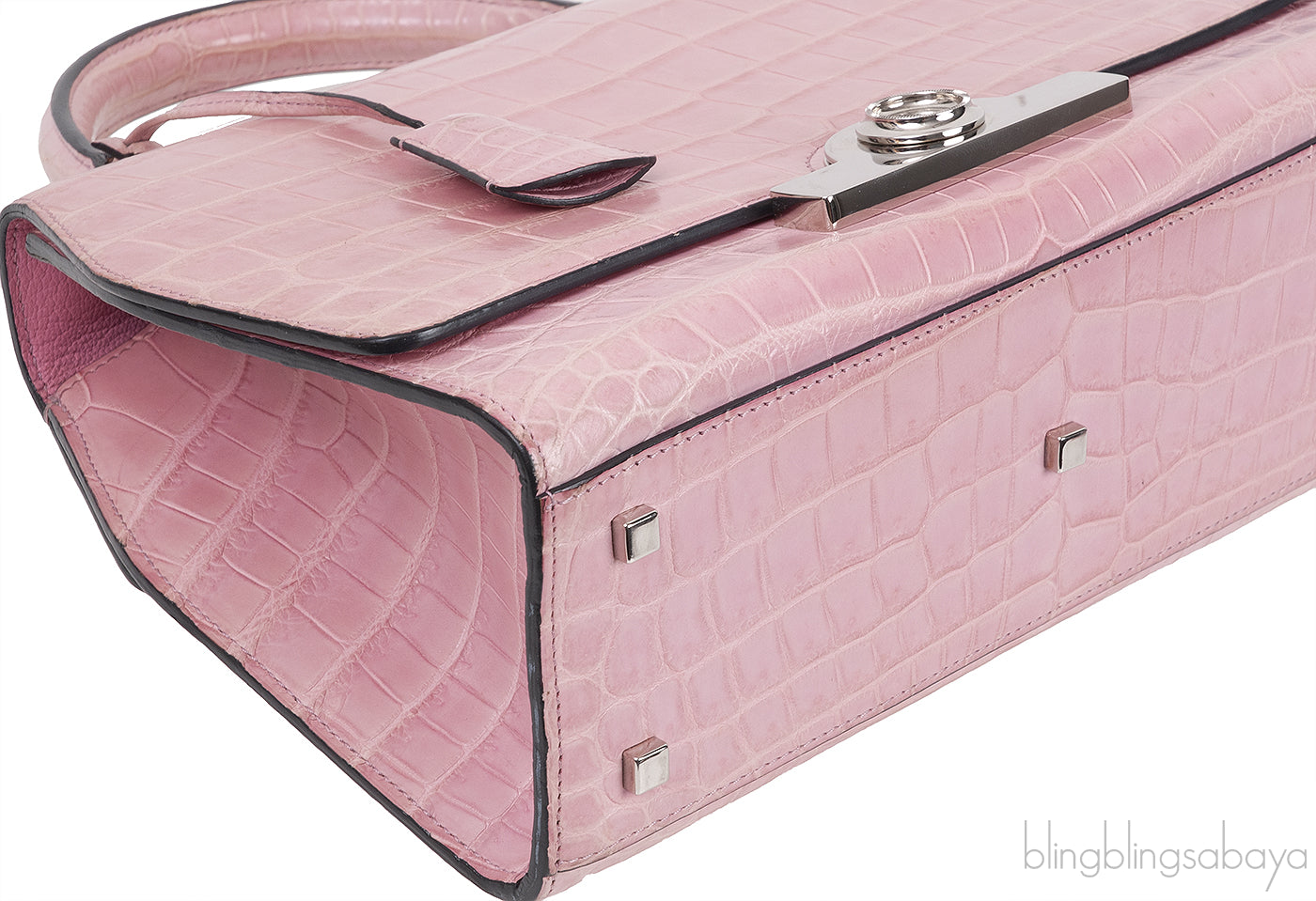 Moynat Rejane PM Pink Nilo Crocodile