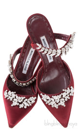 Burgundy Lurum 90 Satin Pump