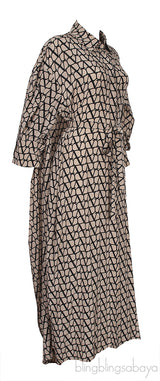 Neutral Toile Iconographe  Printed Silk Midi Dress