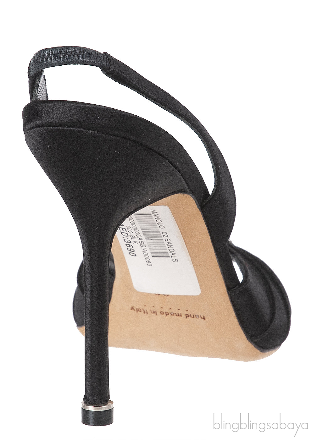 Manolo Blahnik Cassia Black Peep Slingback Pump