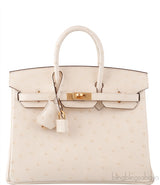 Birkin 25 Boreal Nata Ostrich GHW