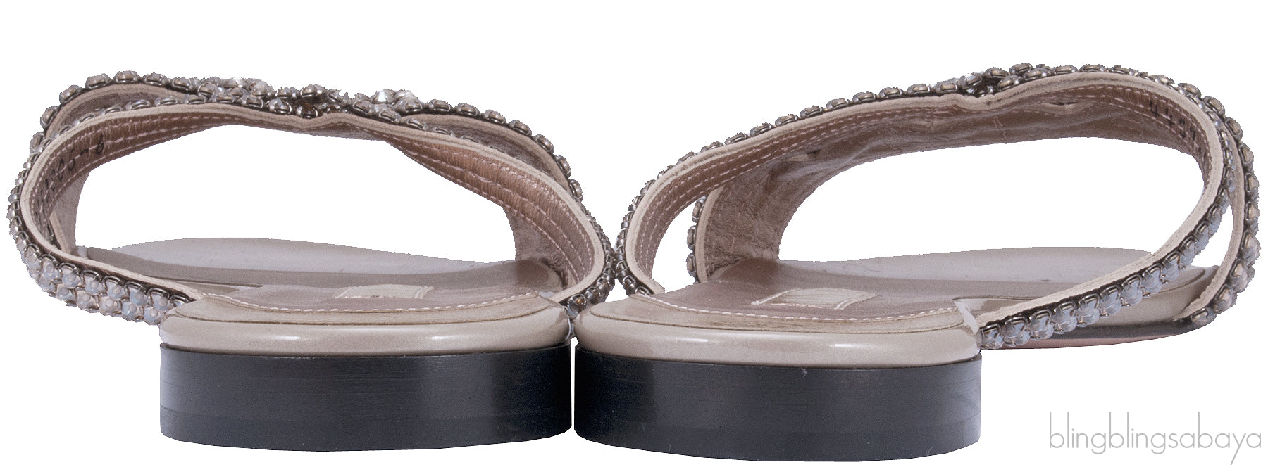 Grey Crystal Embellished Sandals