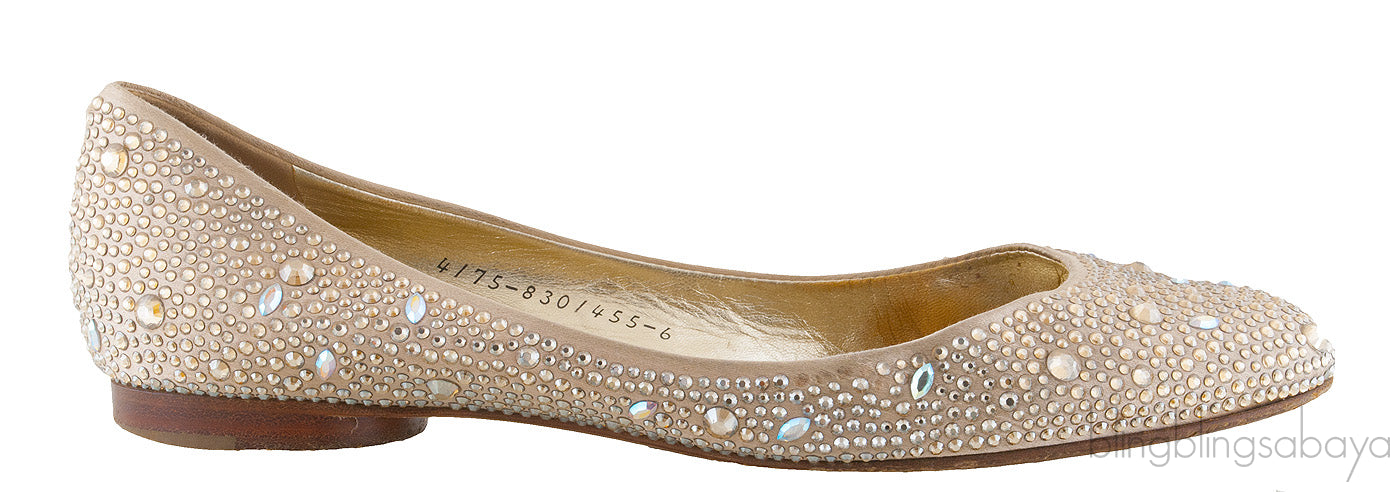 Gold Crystal Ballet Flat
