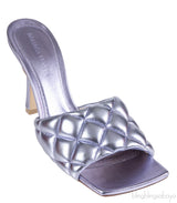 Bottega Veneta Metallic Purple Padded Lido Heeled Mules