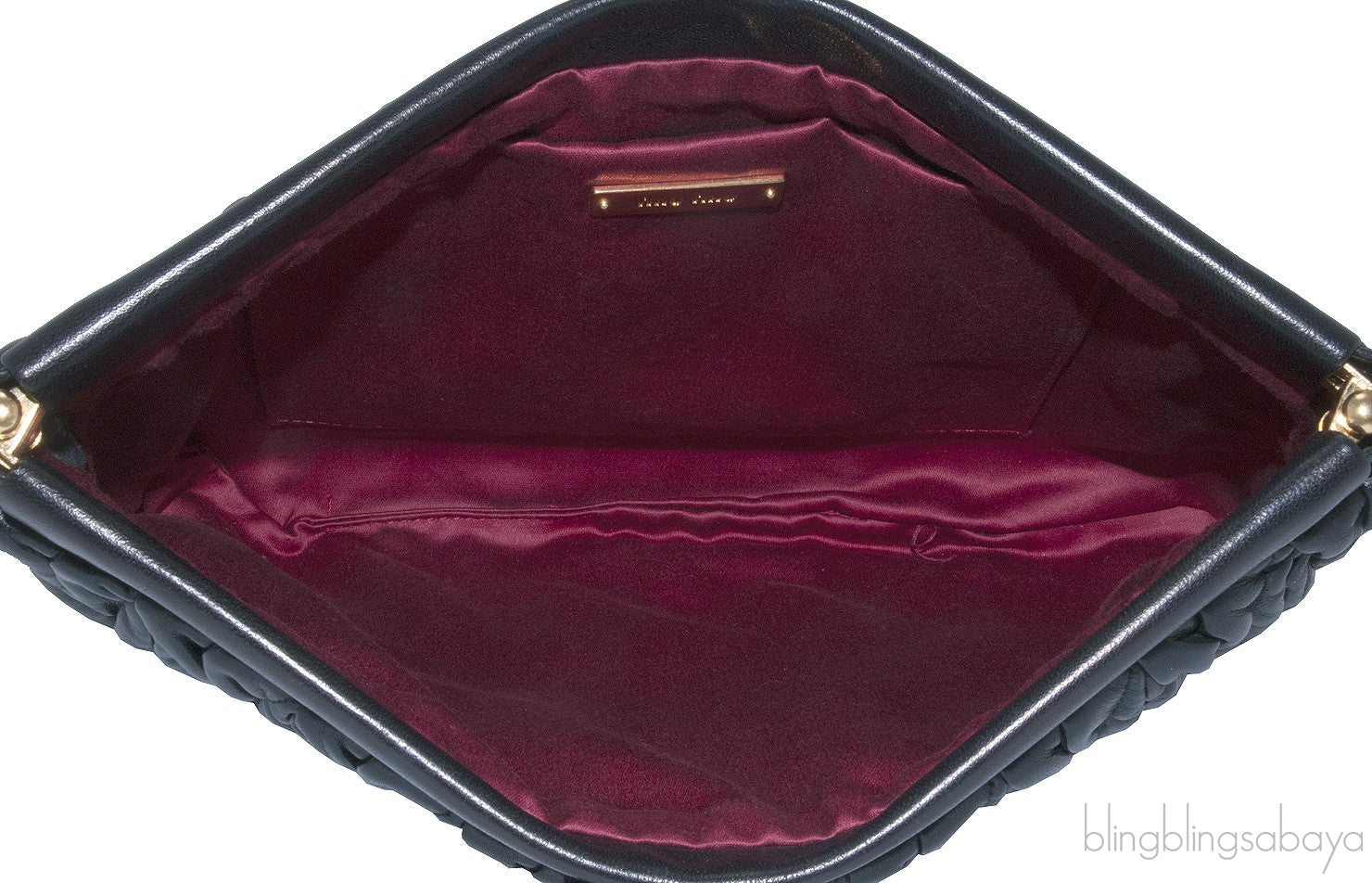 Black Matelasse Leather Clutch