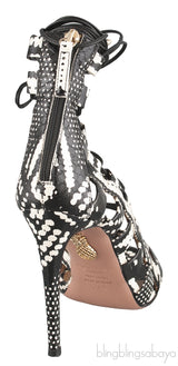 Python Bi-color Lace Up Heels