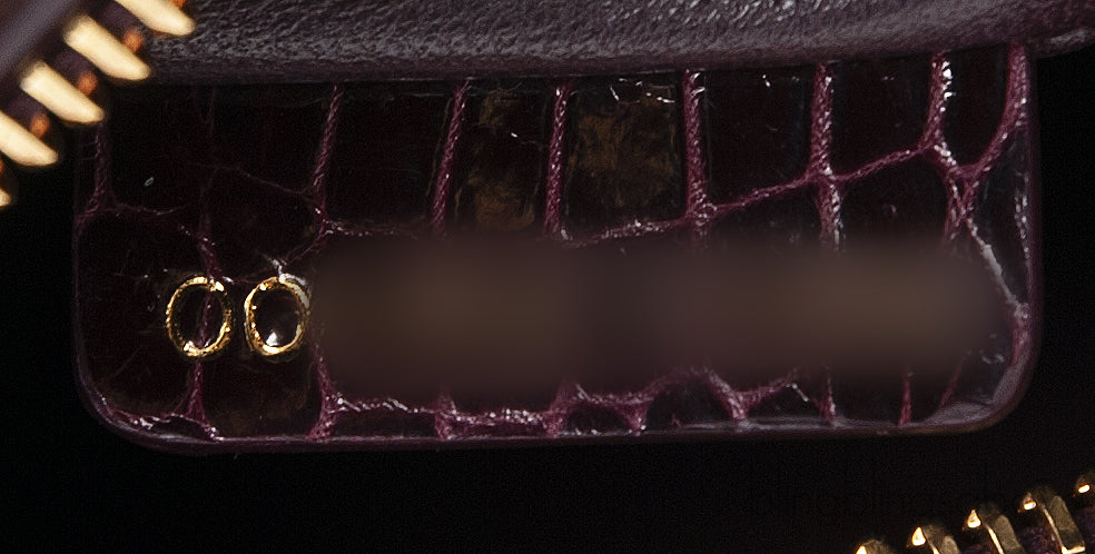 Lady Dior Medium Amethyst Porosus Crocodile GHW