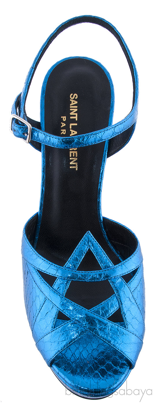Candy Metallic Blue Platform Sandals
