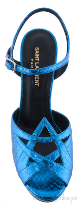 Candy Metallic Blue Platform Sandals