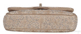 Crystal Bead Jewel Gold Medium Flap Bag